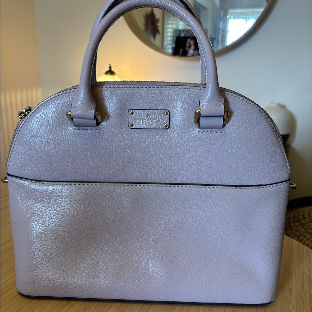 Kate Spade Purple Satchel Bag with Textured Finish